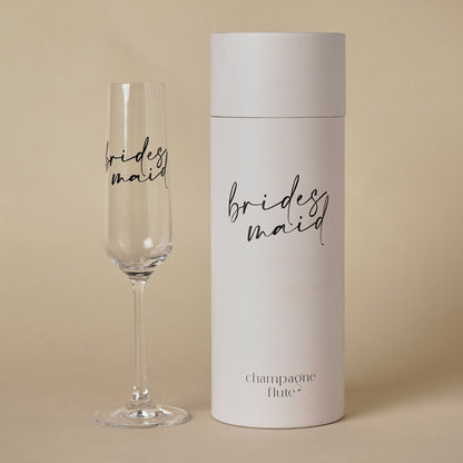 Amore Champagne Flute Black Words - Bridesmaid