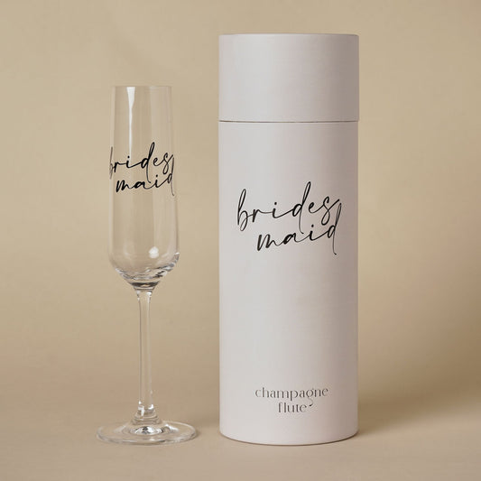 Amore Champagne Flute Black Words - Bridesmaid