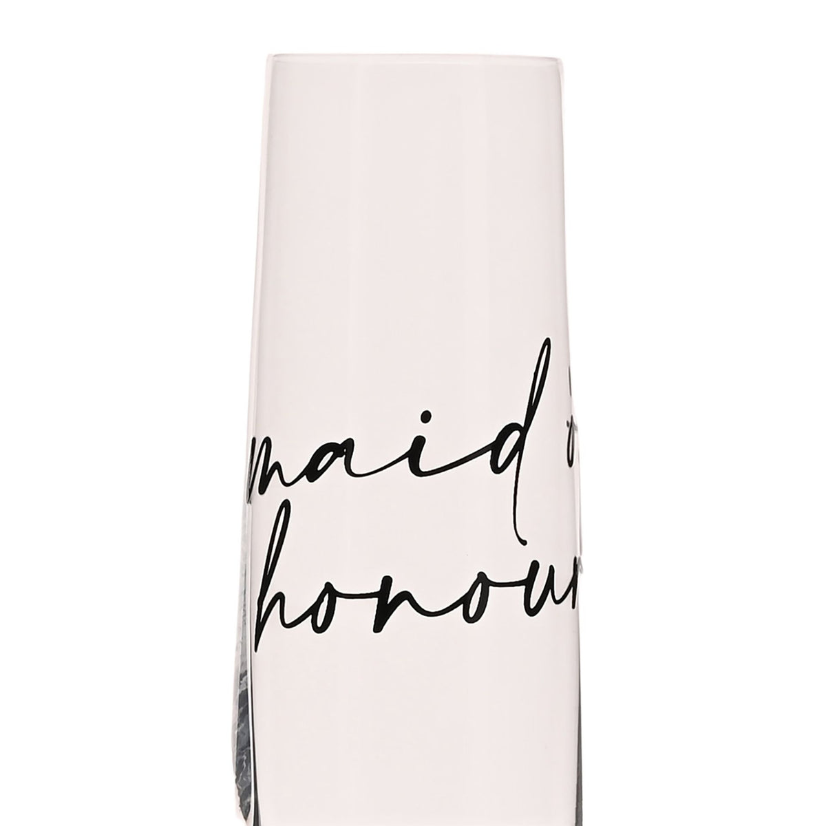 Grey cylindrical tube with “maid of honour” black script text