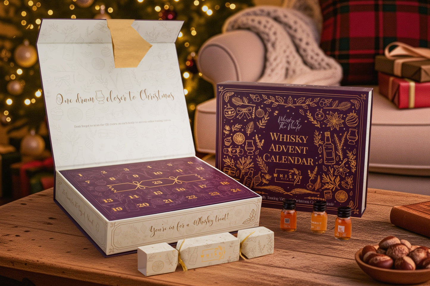 Whisky Advent Calendar - 25 Days. Whisky From Round the World. Includes Christmas Cracker & Online Videos