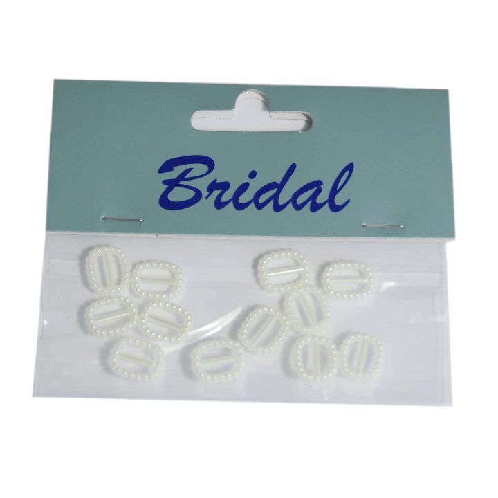 White/ Ivory Buckles - Embellishments: Square - 13 x 11mm - Pack of 12