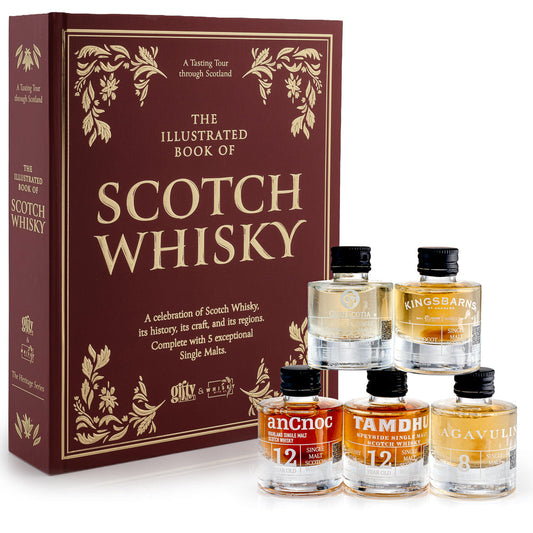 Whisky Gift Set - The Book of Scotch Whisky – Whisky Tasting Gift Set with 5 Single Malt Miniatures