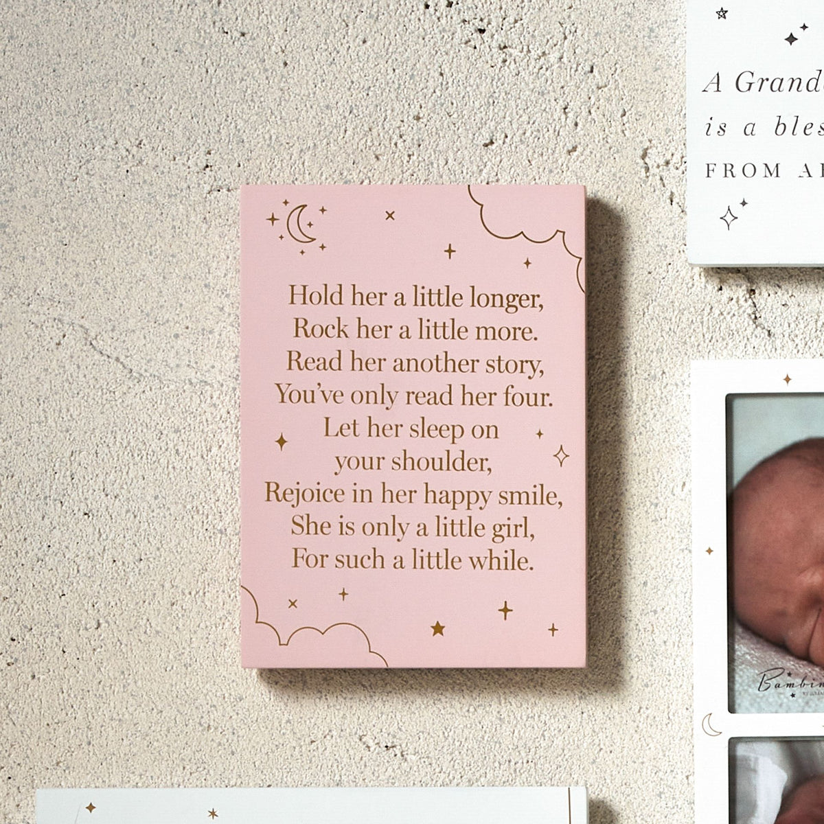 Bambino Wooden Standing Plaque "Little Girl" 18x13cm