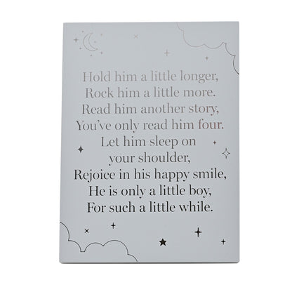 Bambino Wooden Standing Plaque "Little Boy" 18x13cm