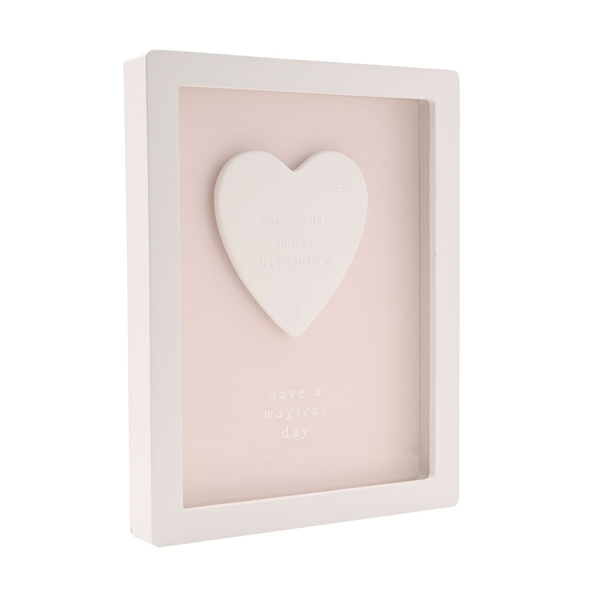 Bambino Framed Plaque 18cm - 1st Birthday Pink