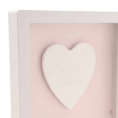 Bambino Framed Plaque 18cm - 1st Birthday Pink