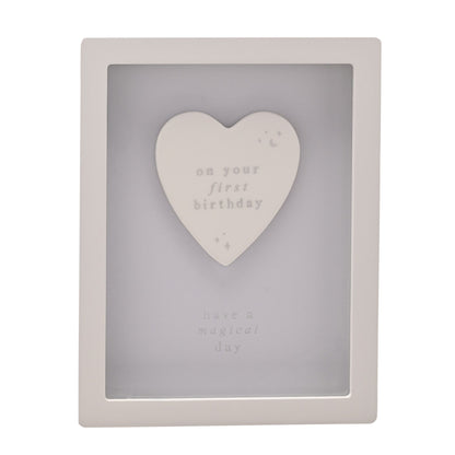 Bambino Framed Plaque 18cm - 1st Birthday Blue