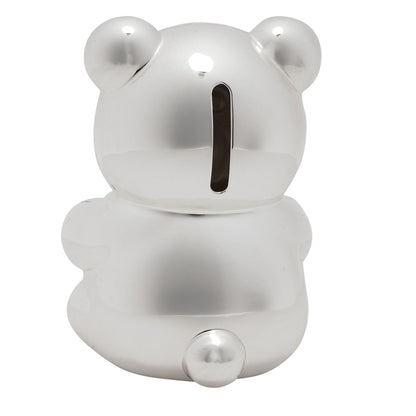 Bambino Silver Plated Money Box - Bear & Heart