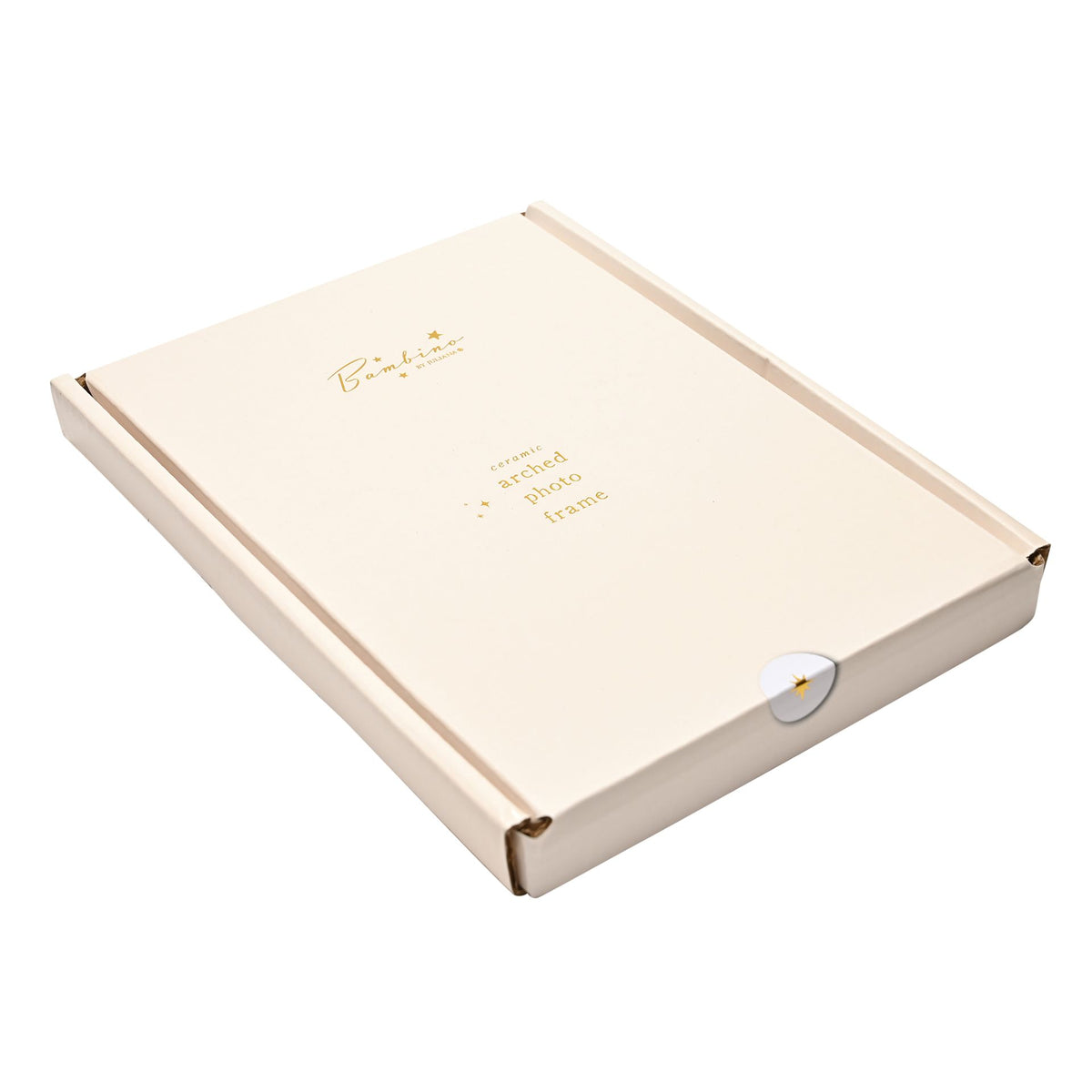Ceramic arch photo frame packed in cream retail box, 4x6 size marked