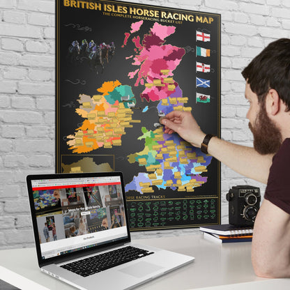 British Isles Horse Racing Scratch-Off Map, 86 Tracks