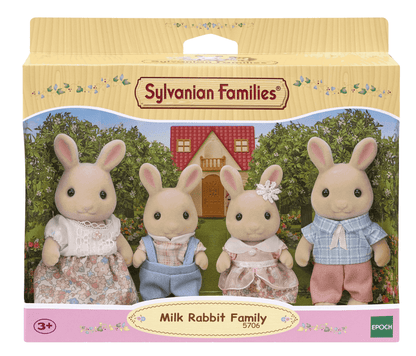 Sylvanian Families Milk Rabbit Family Toy Playset for Ages 3 and Up
