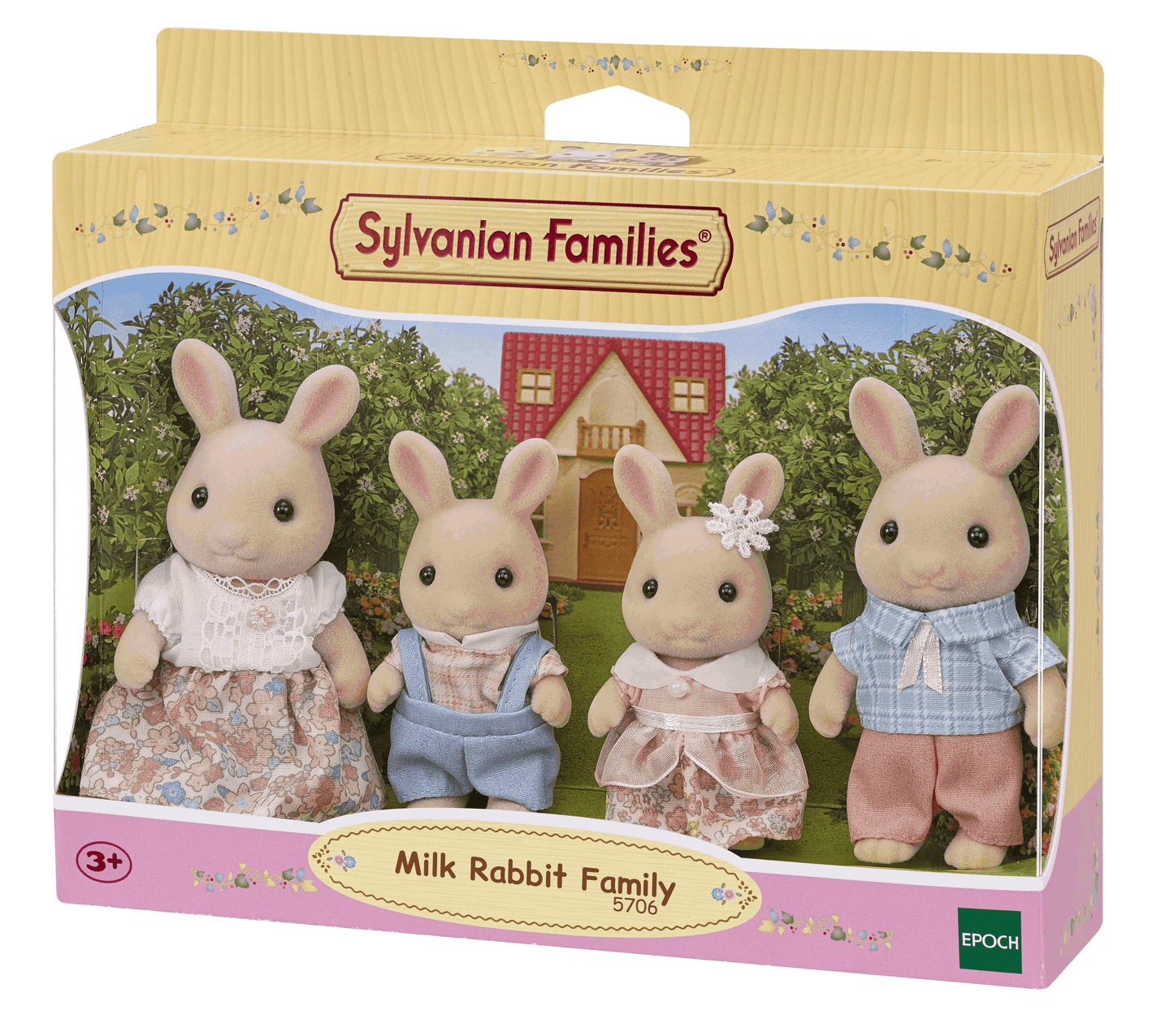 Sylvanian Families Milk Rabbit Family Toy Playset for Ages 3 and Up