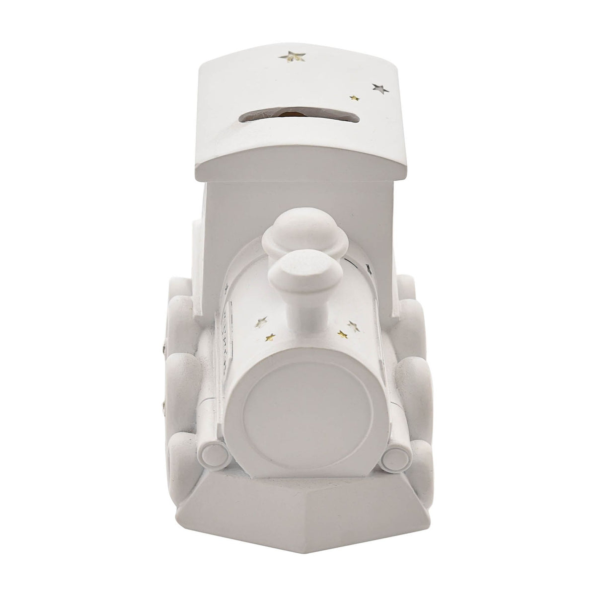 Bambino White Resin Money Box - Train