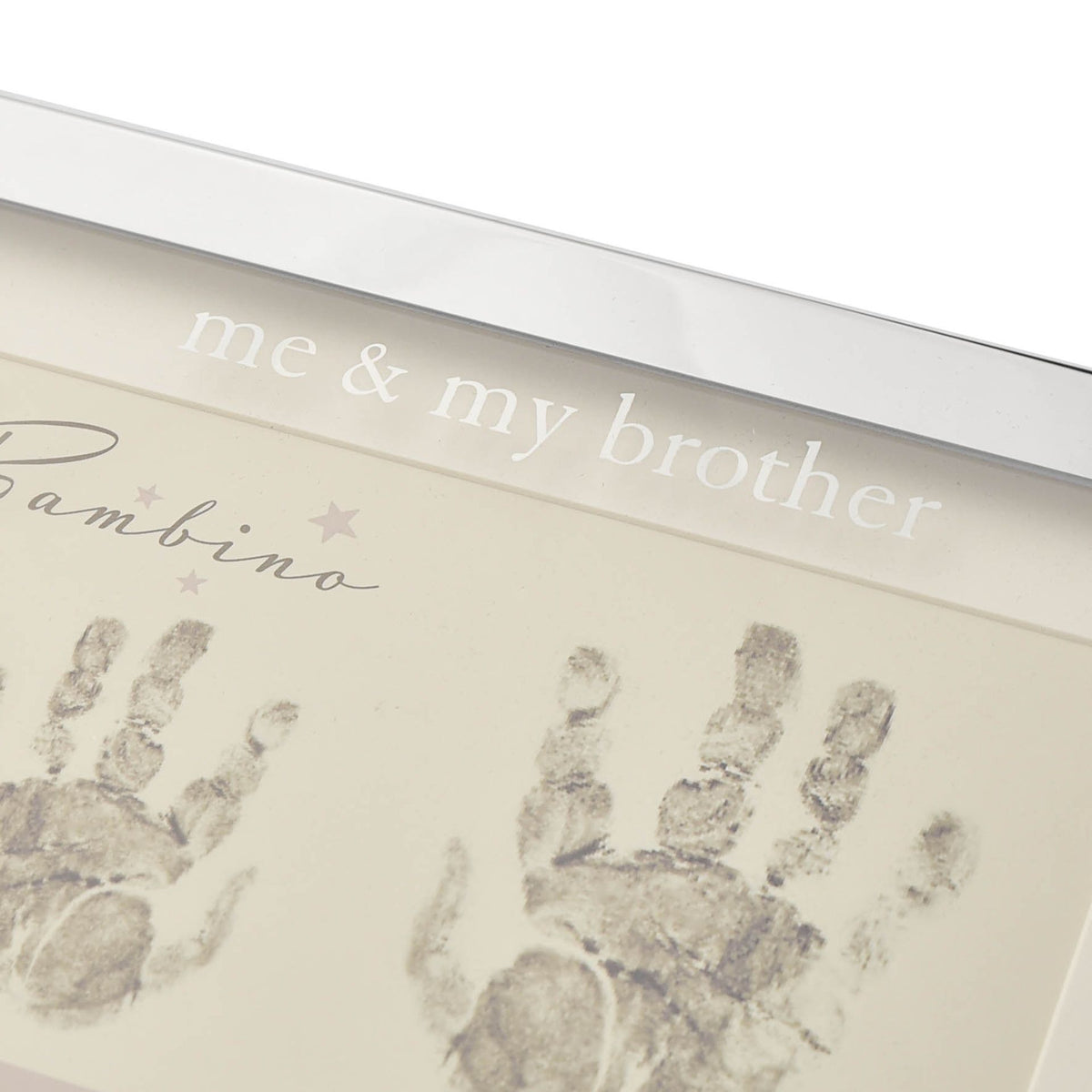 Bambino Silver col. Hand Print Frame  Me & My Brother 7"x5"