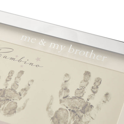 Bambino Silver col. Hand Print Frame  Me & My Brother 7"x5"