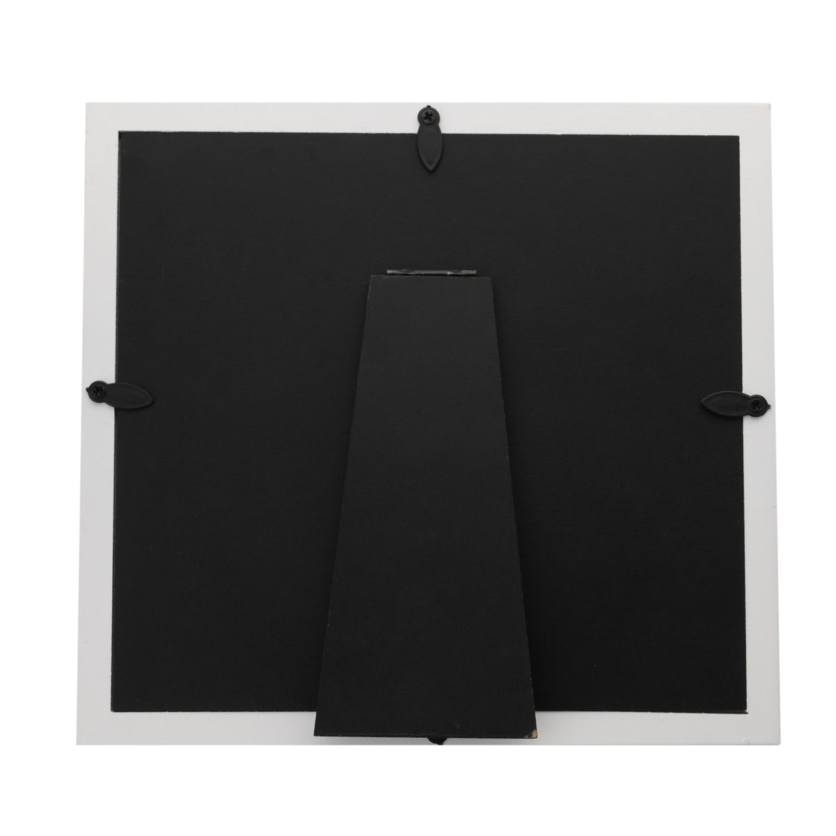 Christening photo frame back with black panel and two mounting clips