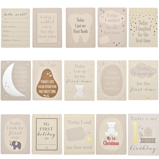 Bambino Little Star Baby Milestone Cards with foil