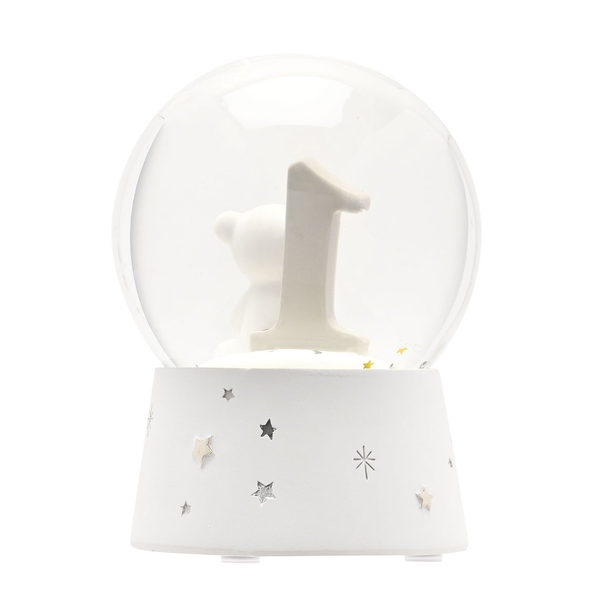 Bambino water ball with large number 1 inside and star-patterned base