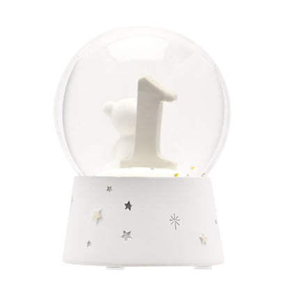 Bambino water ball with large number 1 inside and star-patterned base