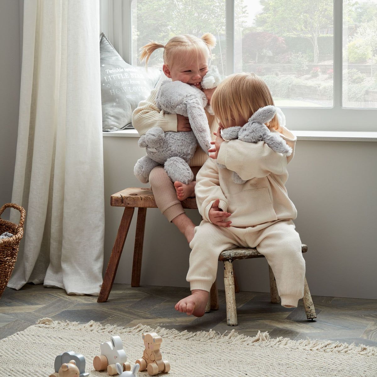 Bambino Grey Plush Rabbit Medium 18cm