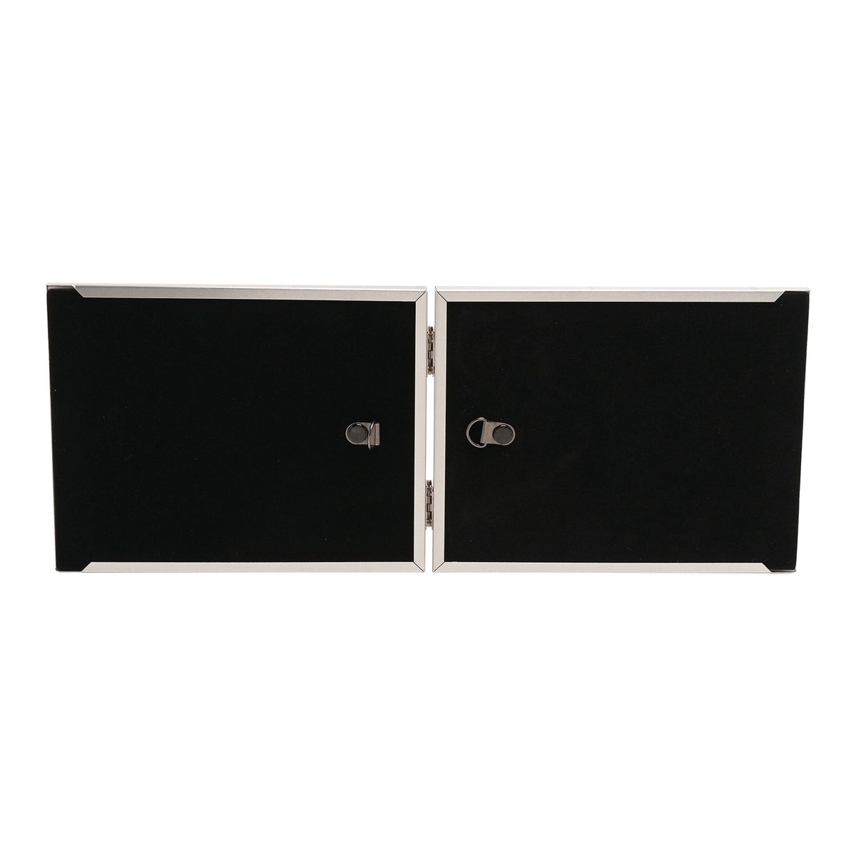 Aluminium baby scan frame back with two black interior panels and hanging tabs