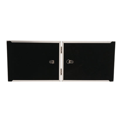 Aluminium baby scan frame back with two black interior panels and hanging tabs