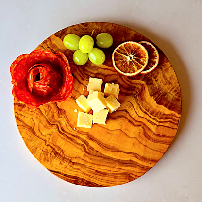 Round Circular End Grain Handcrafted Scratch Resistant Olive Wood Wooden Charcuterie Cutting/Chopping/Cheese Board ~ Various Sizes