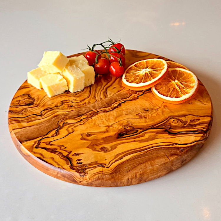Round Circular End Grain Handcrafted Scratch Resistant Olive Wood Wooden Charcuterie Cutting/Chopping/Cheese Board ~ Various Sizes