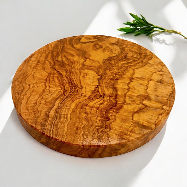 Round Circular End Grain Handcrafted Scratch Resistant Olive Wood Wooden Charcuterie Cutting/Chopping/Cheese Board ~ Various Sizes