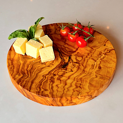 Round Circular End Grain Handcrafted Scratch Resistant Olive Wood Wooden Charcuterie Cutting/Chopping/Cheese Board ~ Various Sizes