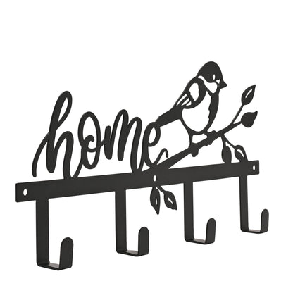 Country Living Metal Garden Plaque with Hooks - "Home"
