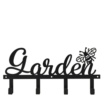 Country Living Metal Garden Plaque with Hooks - "Garden"