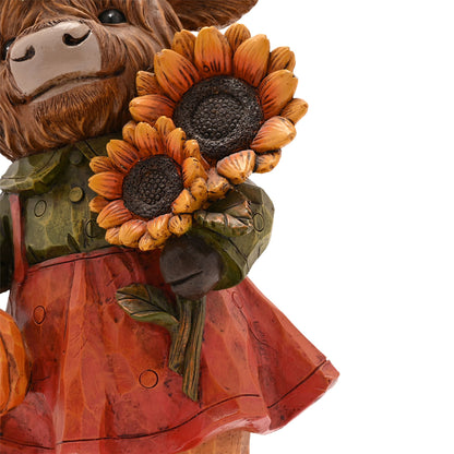 Country Living Highland Cow with Sunflowers