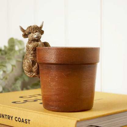 Country Living Highland Cow Plant Pot