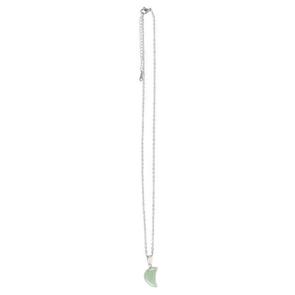 Green Aventurine Crystal Moon Necklace on Greeting Card