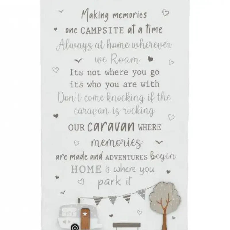 Caravan Wooden Wall Plaque - 25 x 40cm