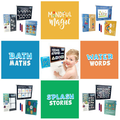 Splash Stories: Educational Bath Toys & Word Games - Learning Flashcards and Bath Crayons for Kids