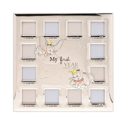 Disney Silver Dumbo My First Year Multi Aperture Frame - Made In Italy