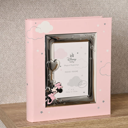 Disney Minnie Mouse With Balloon Silver Plated  Album With Frame 8" x 10"