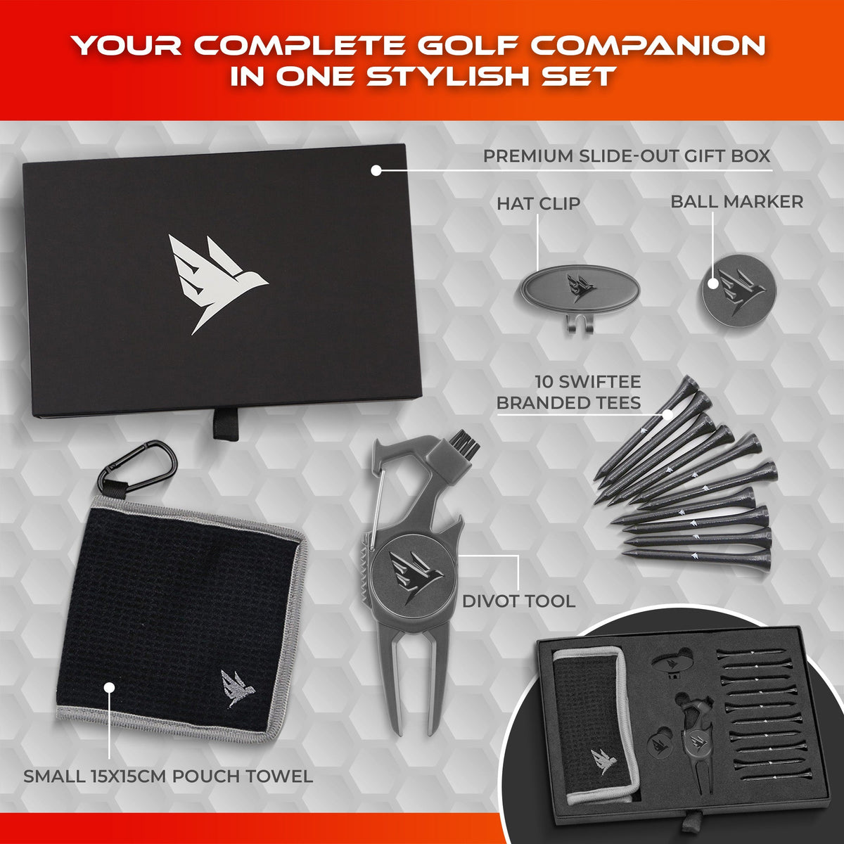 SWIFTEE Golf Gift Set - 7-in-1 Multi-Tool Free P&P
