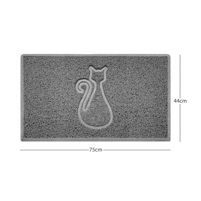 "Cat" Embossed Loofah Textured Spaghetti Door Mat