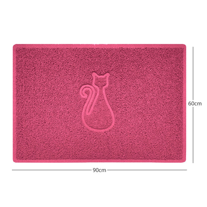 "Cat" Embossed Loofah Textured Spaghetti Door Mat