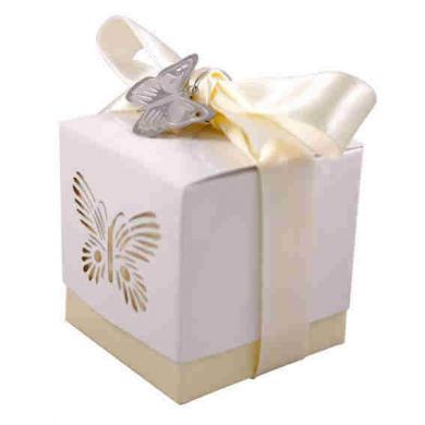 Laser Cut Butterfly Design Favor Box, Pack of 5