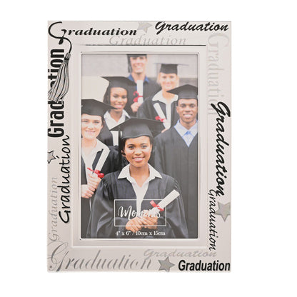 Photo Frame Alumin. Satin/Black "Graduation" 4x6 *(48/72)*
