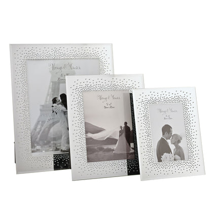 Wedding Mirror Frame Starburst Crystals - 4" x 6"