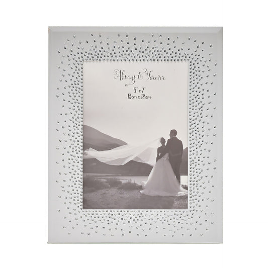 Wedding Mirror Frame Starburst Crystals - 5" x 7"