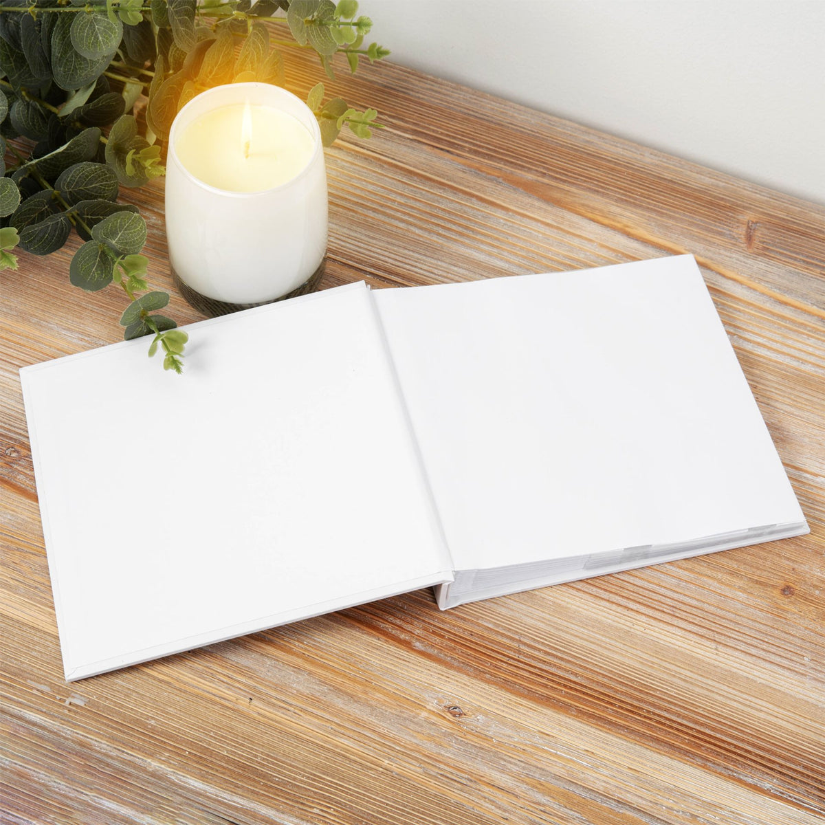 Confirmation photo album open with two blank pages for 4x6 photos