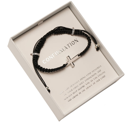Faith & Hope Rope Bracelet Cross - Confirmation