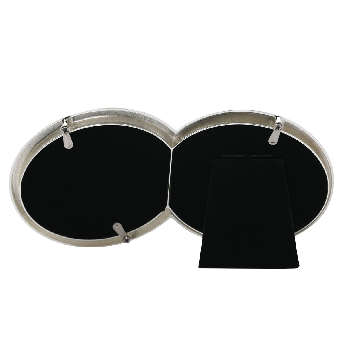 Amore Silverplated Frame with Crystal Double Rings 3" x 2"