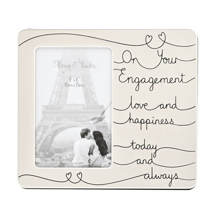 Photo Frame "On Your Engagement Love & Happiness" 4"x6"